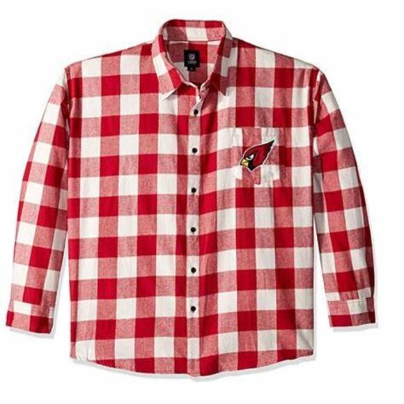 Arizona Cardinals NFL Checkered Men's Long Sleeve Flannel Shirt - Picture 1 of 2